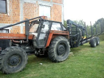 traktor zetor crystal 160 ks+šumska prikolica sa utovarivačem + snježna ralica
