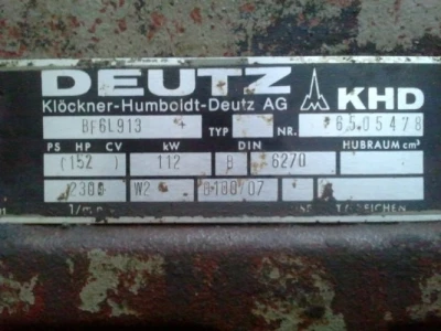 Motor KHD DEUTZ 112 KW