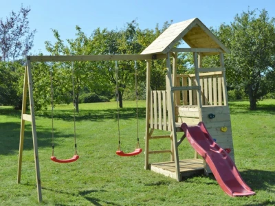 J6 Dječji toranj s toboganom, pješčanikom i dvostrukom ljuljačkom