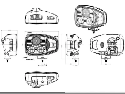 LED lampa sa žmigavcem, 108 W namijenjena za: JCB, Cat, Volvo, Terex