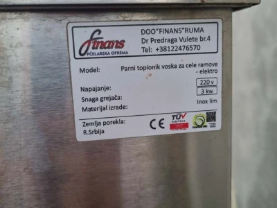 Parni topionik voska na struju za cijele okvire za pčelarstvo