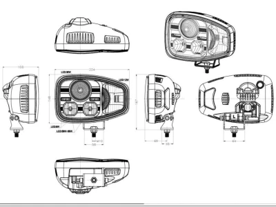 Prednja LED lampa s pokazivačem smjera,108 W, za: JCB,Cat,Volvo,Terex