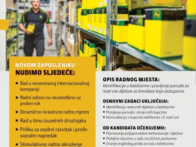 Prodavač/prodavačica rezervnih dijelova, Bjelovar