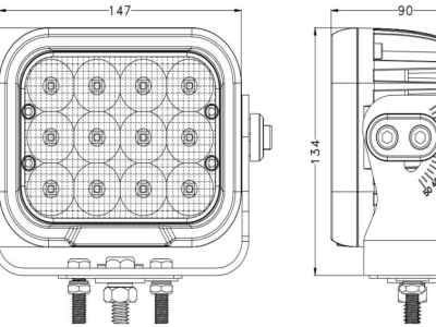 Radna lampa 12 LED, 120 W, raspršeno svjetlo, pravokutna