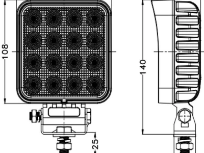 Radna lampa 64 LED, 64 W, raspršena, kvadratna TT.13364-DT