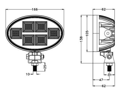 Radna LED lampa, 150 W raspršena, ovalna