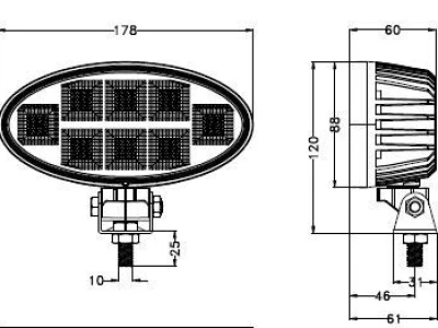 Radna LED lampa 160W, raspršena, ovalna TT.13417