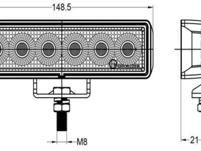 Radna LED lampa 24LED 24W raspršena, pravokutna