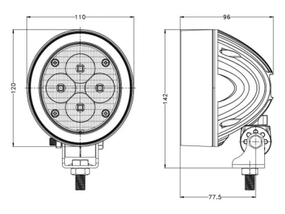 Radna LED lampa, 4 LED, 60 W, namijenje za John Deere