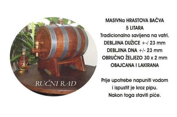 Masivna hrastova bačva 5L