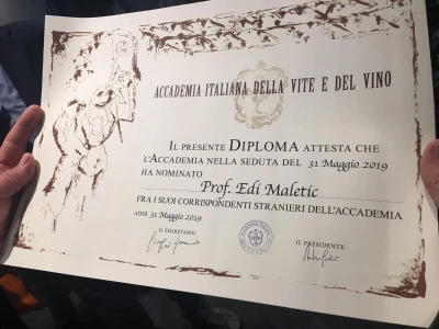 TALIJANSKA AKADEMIJA ZA LOZU I VINO - Prof. Edi Maletić: Talijanska struka nema ništa protiv našeg Prošeka!