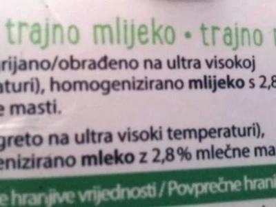 UHT mlijeko