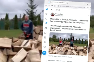 Lukašenko cijepa drva - "pomaže" europskoj braći