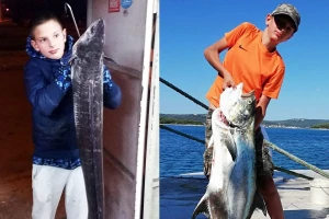 Nesvakidašnji ribolovni pothvat: 13-godišnji Stipan Barišić ulovio ugora od 9,40 i licu od 15 kilograma