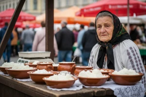 Prodaja sira i vrhnja na otvorenim tržnicama
