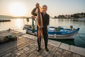 Šetao uz more, primijetio da mu se nešto događa oko barke pa ulovio lignjuna teškog 6,4 kg!