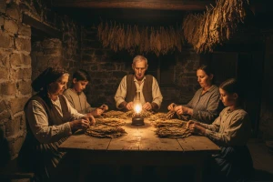 Stare fotografije, kutijice, lule, preše, avani - turistički suveniri